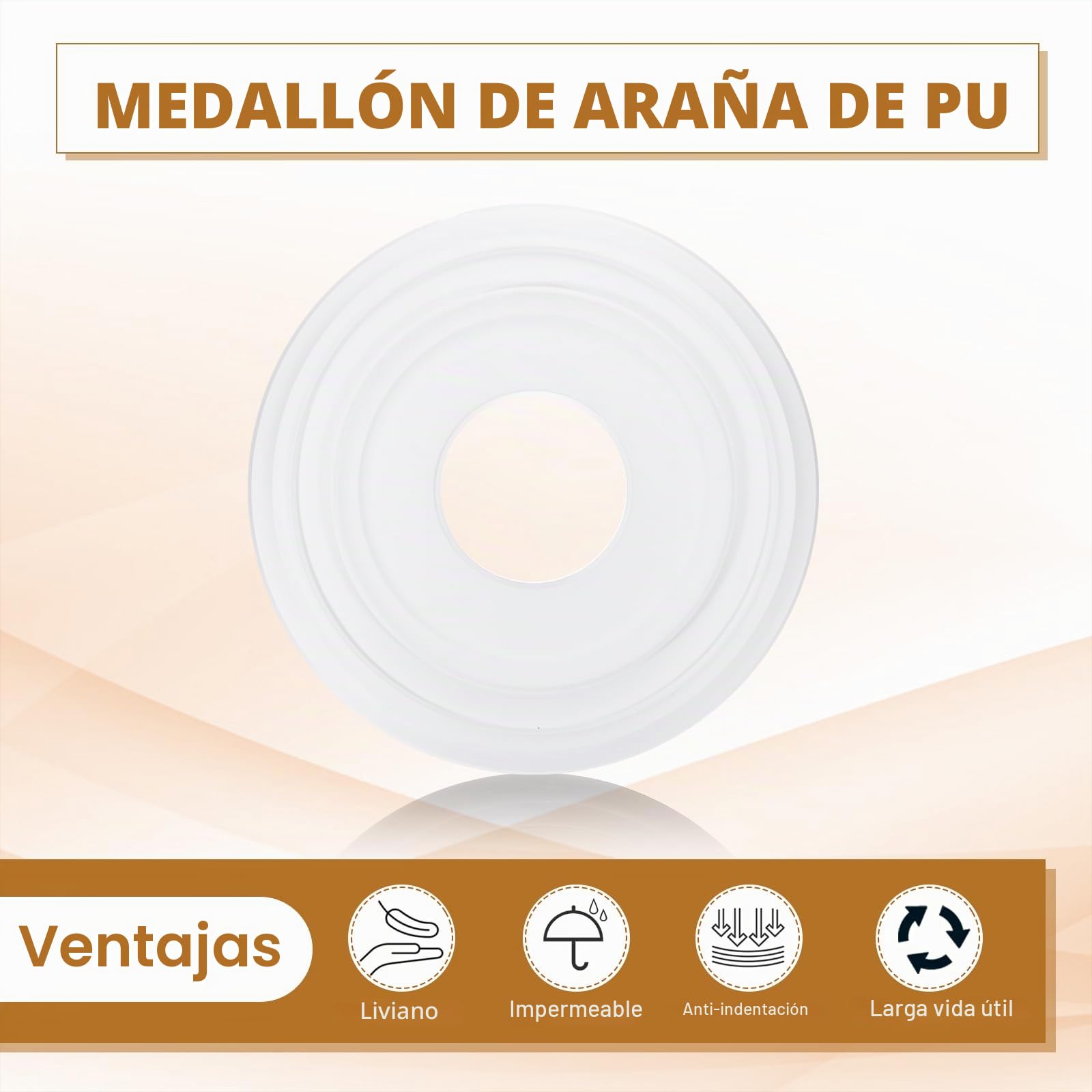 PATIKIL Medallones de Techo, 31x10cm Rosetón de Estuco de Espuma PU Placa de Cubierta Medallón de Araña para Techo Ventilador Pared Lámpara, Estilo Simple, Blanco