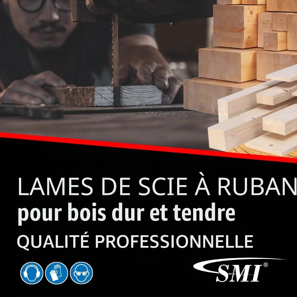 Lot de 3 lames de scie à ruban pour bois 2240 x 6 x 0,65 mm 6 ZpZ pour Makita Metabo Atika Güde Scheppach