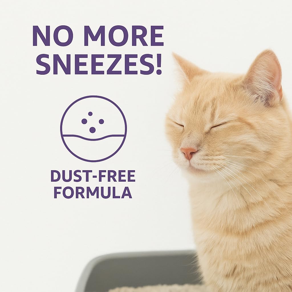 Arena aglutinante para gatos con aroma a lavanda, 4.4 kg/5 litros, sin polvo, control de olores