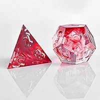 Vista 3 de Juego de dados DND de borde afilado, juego de dados de resina D&D para regalos TTRPGs, Dungeons and Dragons, MTG RPG Juego de rol D y D, dados D&D
