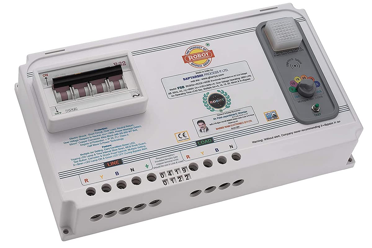 ROBOT FFS 25-Amps RCBOs (RCCB + MCB) Three Phase 4 Pole (B0B1M6W9PW) Amazon Price History, Amazon Price Tracker
