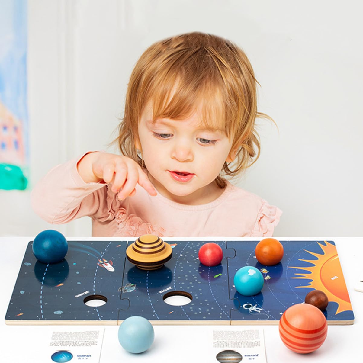 SOIMISS Rompecabezas Planeta Sistema Solar Madera para Niños Educativos Montessori Tamaño Único Cognición Espacial Aprendizaje Juego de 1 Set para Desarrollo Infantil
