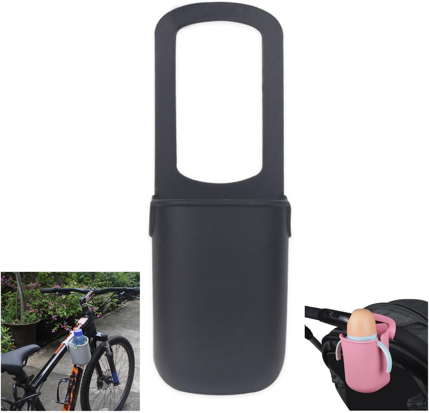 Stroller Cup Holder, Silicone Drink Holder for Stroller,Bike Water Bottle Holder,Removable Bottle Holder, Outdoor Universal Portable Cup Holder for Bicycle, Walker, Scooter Bottle Mount for Kid Adult