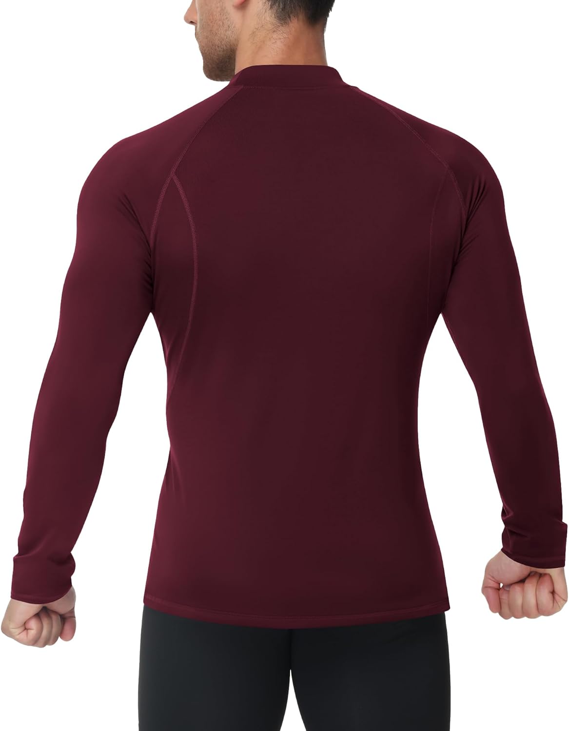 Runhit 2 Pack Men's Thermal Compression Shirts Long Sleeve Mock Turtleneck Fleece Lined Undershirt Athletic Base Layer - Image 3