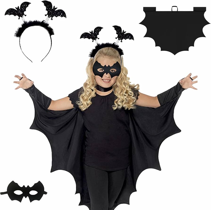 Alas De Murciélago De Halloween Para Niños – Accesorio De Cosplay Con Correas Ajustables – Fieltro Negro Ligero – Perfecto Para Disfraces De Vampiro, Diablo Y Fiestas De Terror