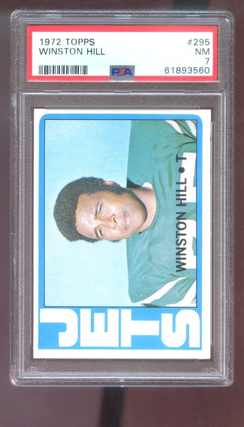 1972 Topps #295 Winston Hill PSA 7 Graded Football Card HIGH NUMBER NFL New York Jets