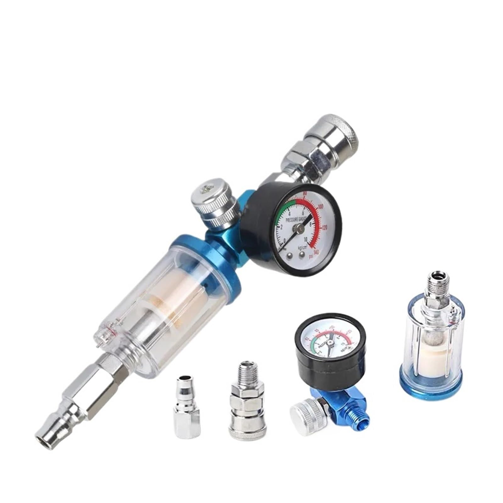 PHNOITPQ Compressor Paint spray gun Tools Pressure parts 1/4 inch oil water separator Air filter Moisture trap belt(1 Pcs,AF+PF+SM+RG)