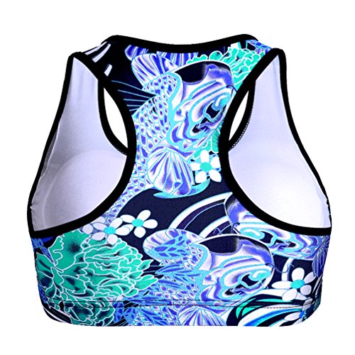 Image of Sister Amy Women's Aerobics Gym Dance Yoga Vest Printed Sports Bra Top Vest