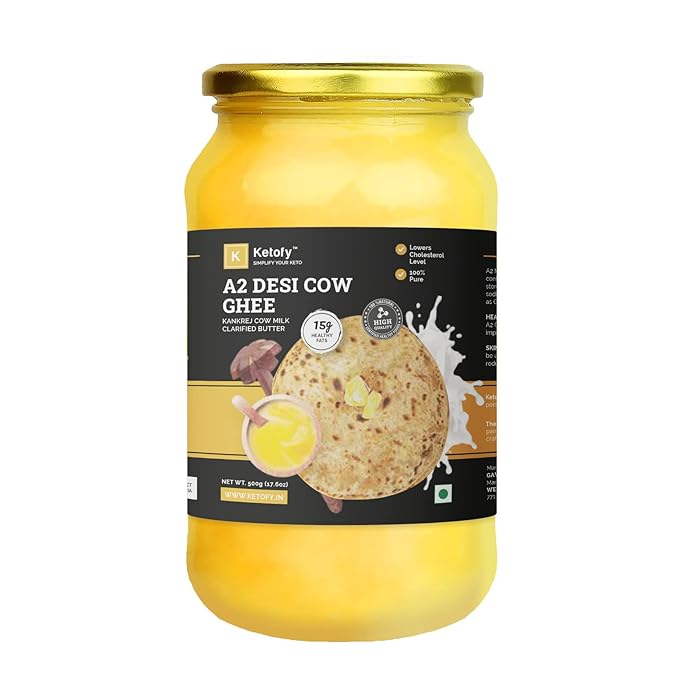 Buy Ketofy A2 Desi Cow Ghee (500g) Prepared Using Traditional