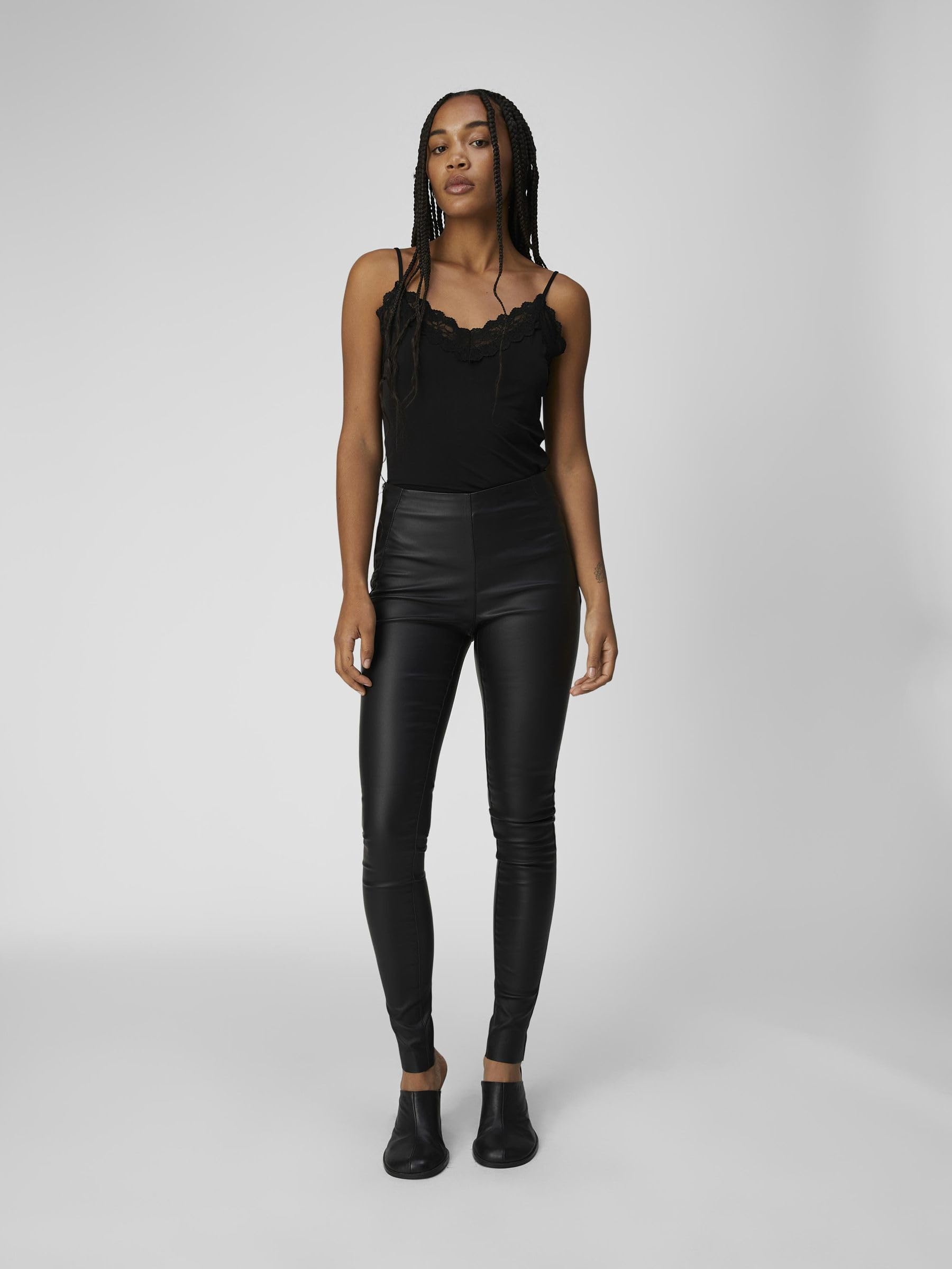 Object Objbelle Mw Coated Legginsy Noos - Leginsy Kobiety