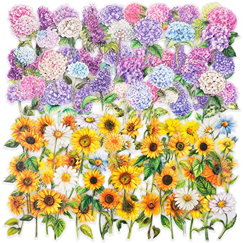 Knaid 600 Pieces Clear Flower Stickers Set, Transparent Floral Botanical Aesthetic Journaling Stickers For Nature Scrapbook Supplies Card Making Junk Journal Bullet Journal Planner Diy Crafts #TOP5