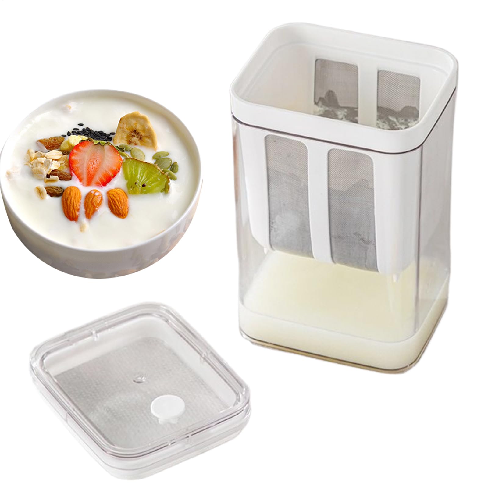Passoire à yaourt réutilisable de 1800 ml à maille ultra fine pour jus