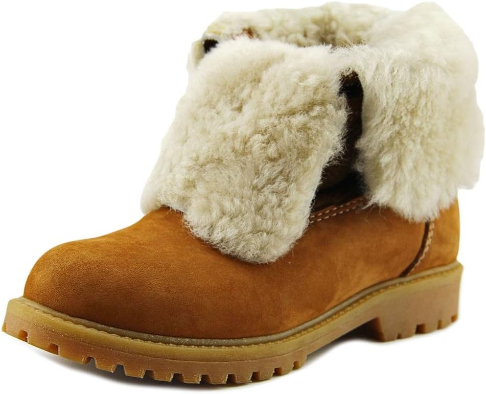 Kid's Shearling Cuff Lace Up Suede Boot, Taba, 32 M EU/1 M US Little Kid