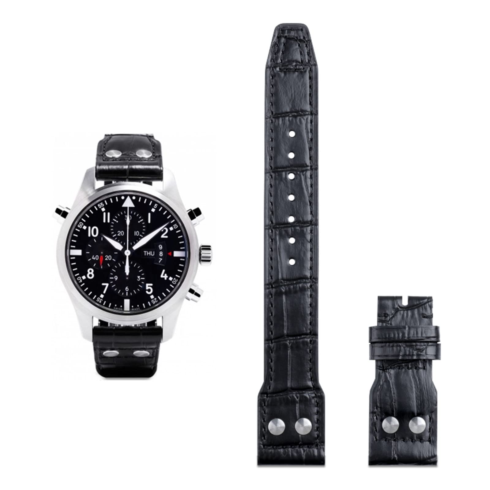 21mm 22mm Italien echtes weiches Armband für Pilot 18 braunes Uhrenarmband Faltschließe
