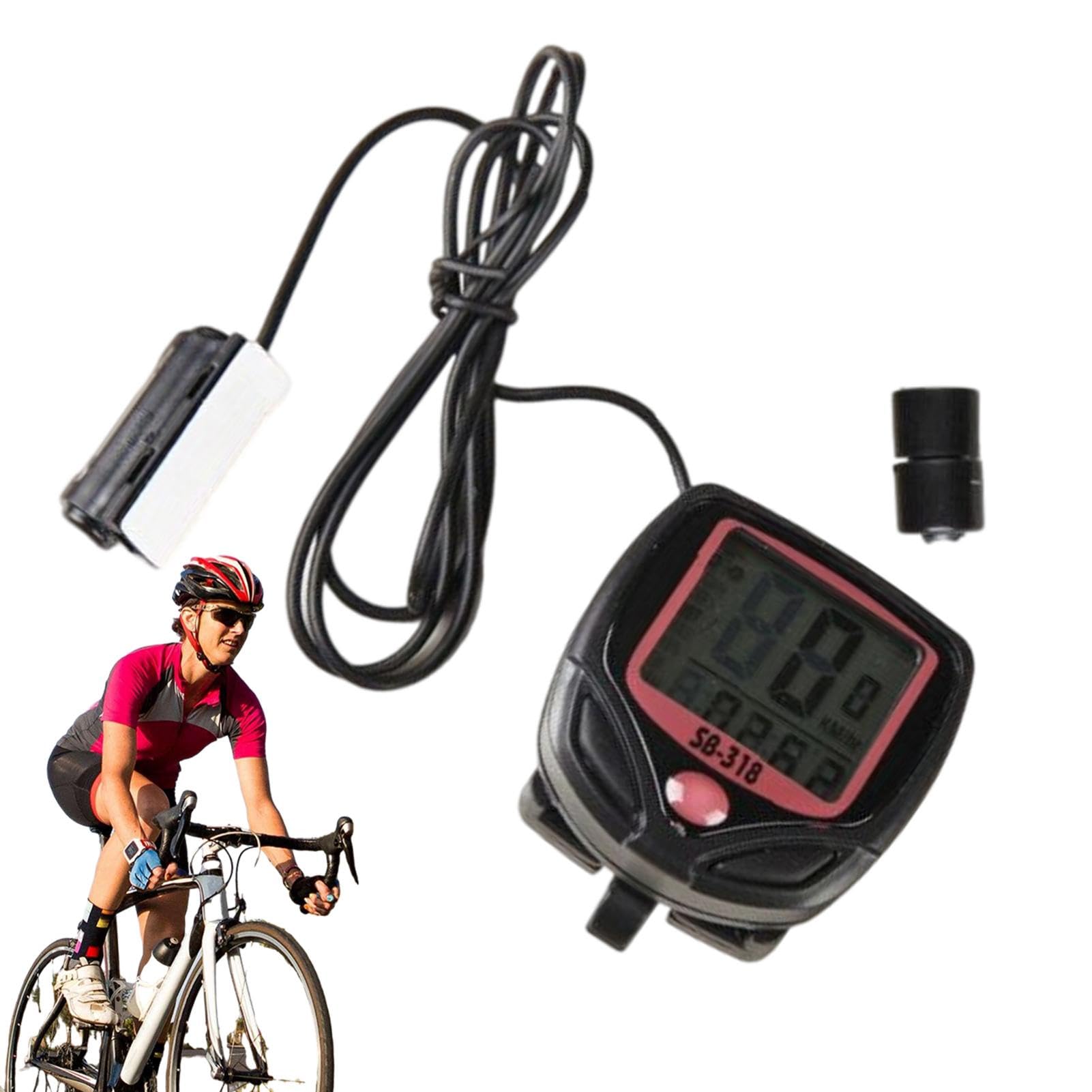 Ordenador para Bicicletas de Bicicleta, odómetro de visualización fácil de, velocímetro de Bicicletas, computadora odómetro, velocímetro fijable, Dispositivo de Seguimiento, computadora, odómetro