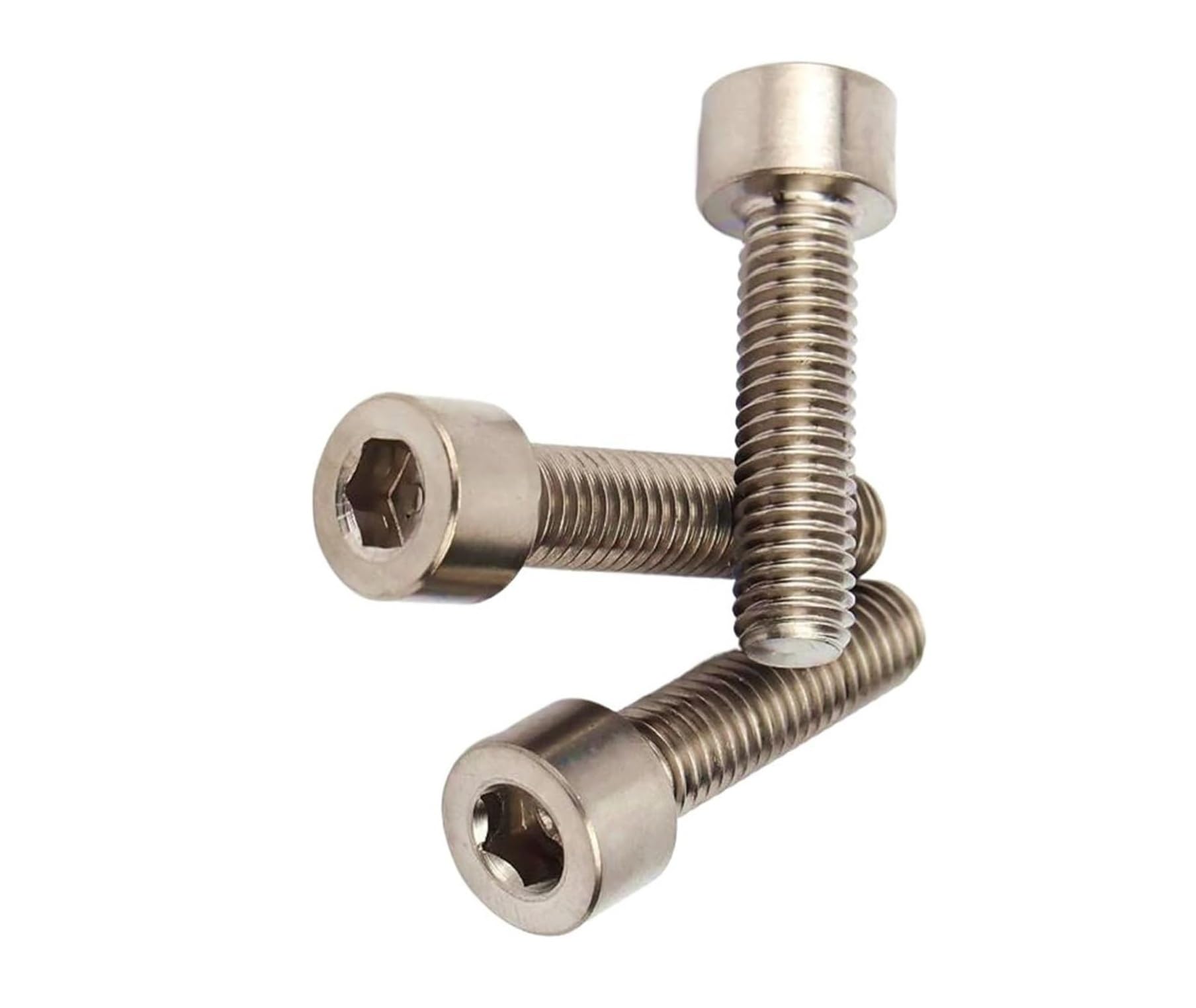 M2 DIN912 Czysty metal GR2 Zestaw śrub z łbem walcowym z gniazdem sześciokątnym, metryczne śruby maszynowe M2 x 2,5–20 mm(100pcs-M2x8)
