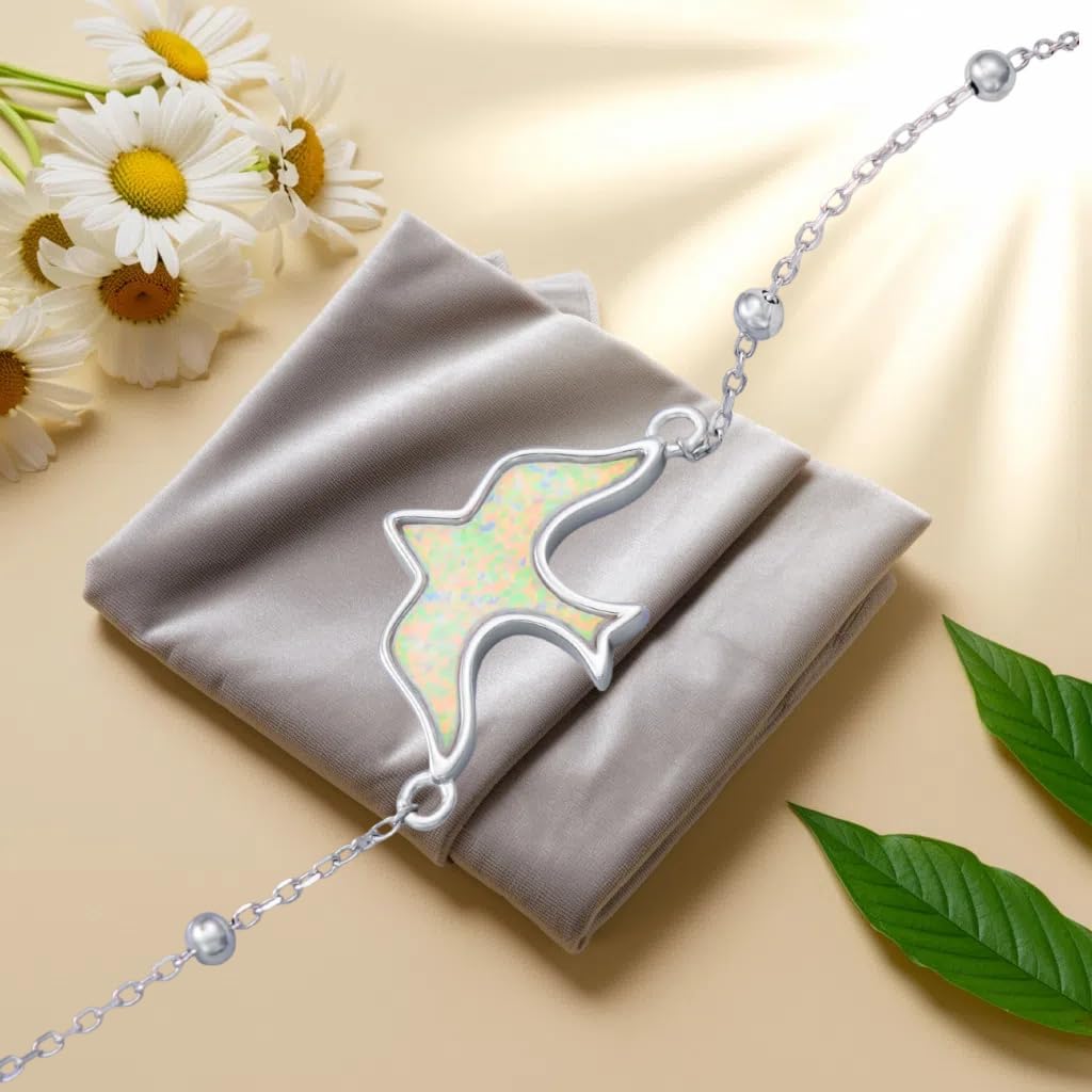 MONGAS Bird Bracelet Sterling Silver White Bird Bracelet Holy Spirit Doves Jewelry for Women - Image 5