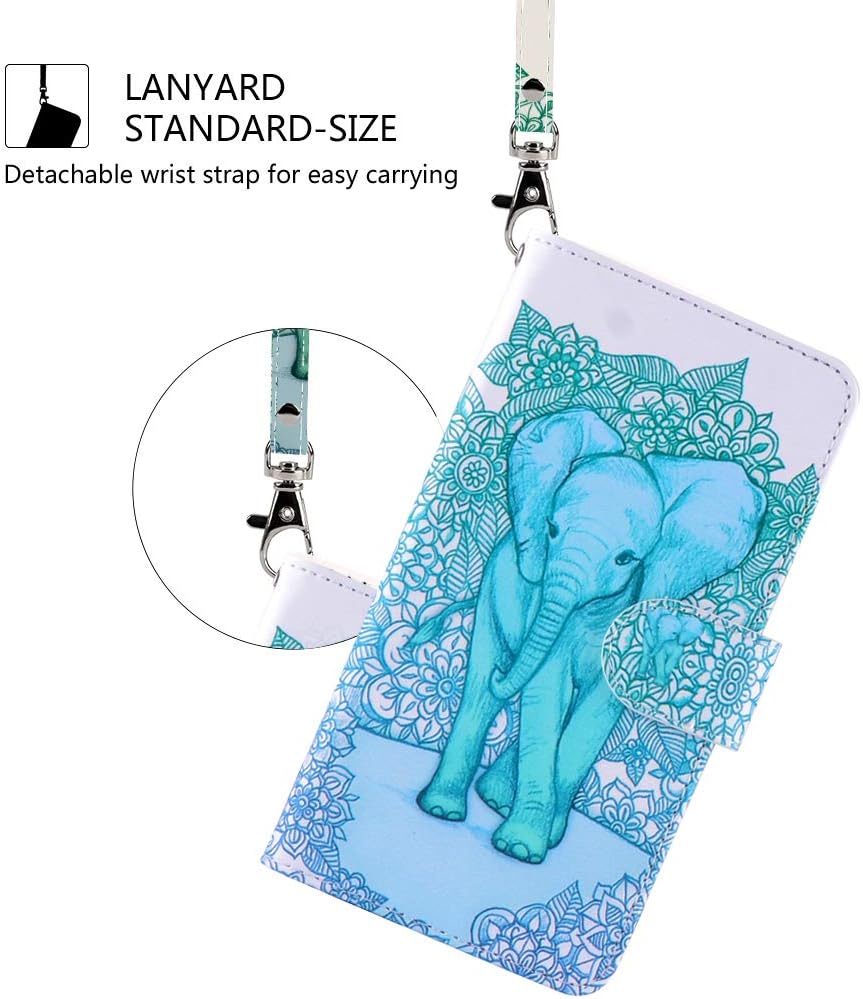 UrSpeedtekLive Galaxy S10 Wallet Case, Folio Flip Premium PU Leather Case Cover w/Card Holder Slot Pockets, Wrist Strap, Magnetic Closure for Samsung Galaxy S10,Elephant