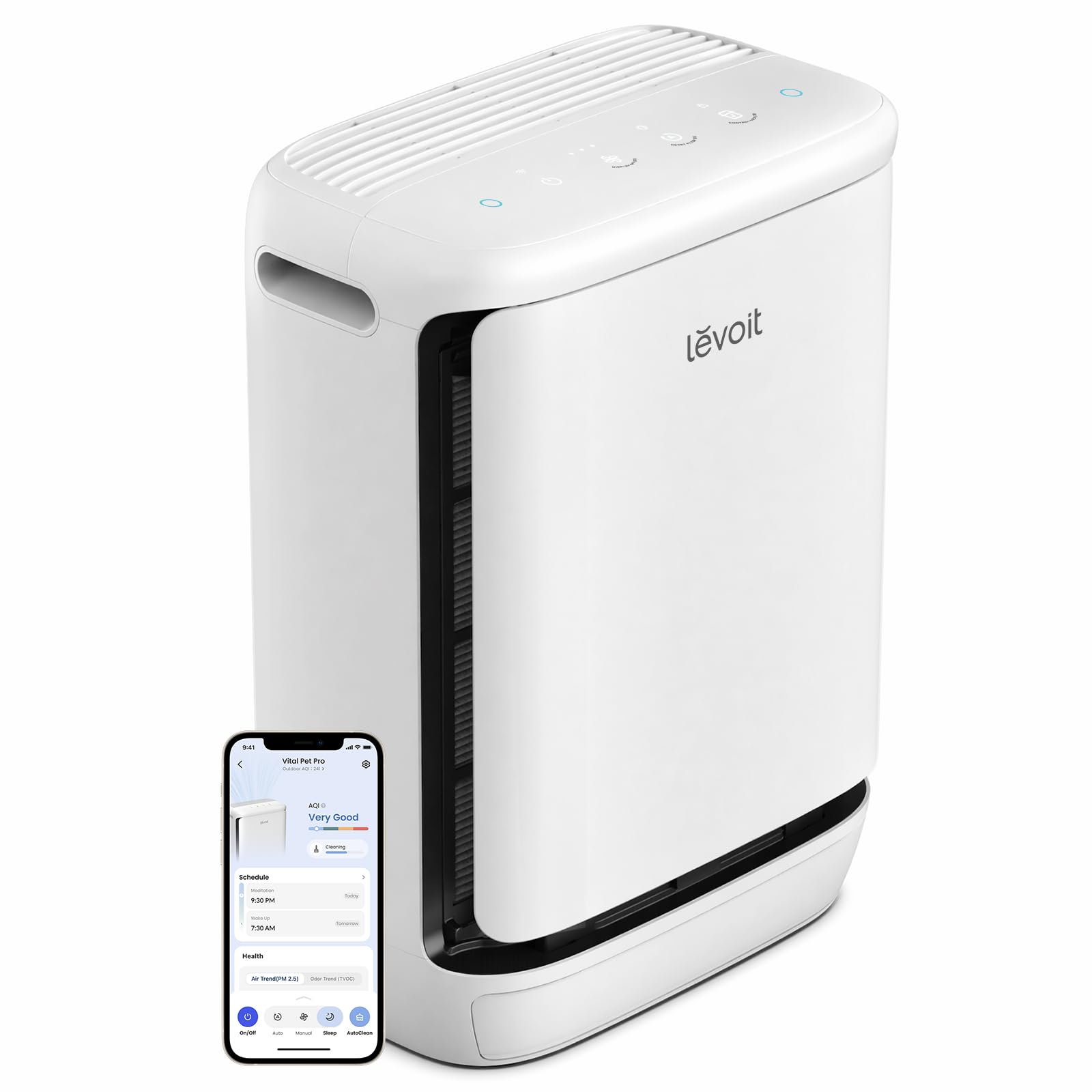 Levoit Vital Pet Pro Purificador de Aire para Mascotas, Sensor PM2.5 y TVOC | Prefiltro con Autolimpieza, Inteligente, ALEXA, Carbón Activo de Alta Capacidad, contra Pelo, Alérgenos, Olores, Caspa