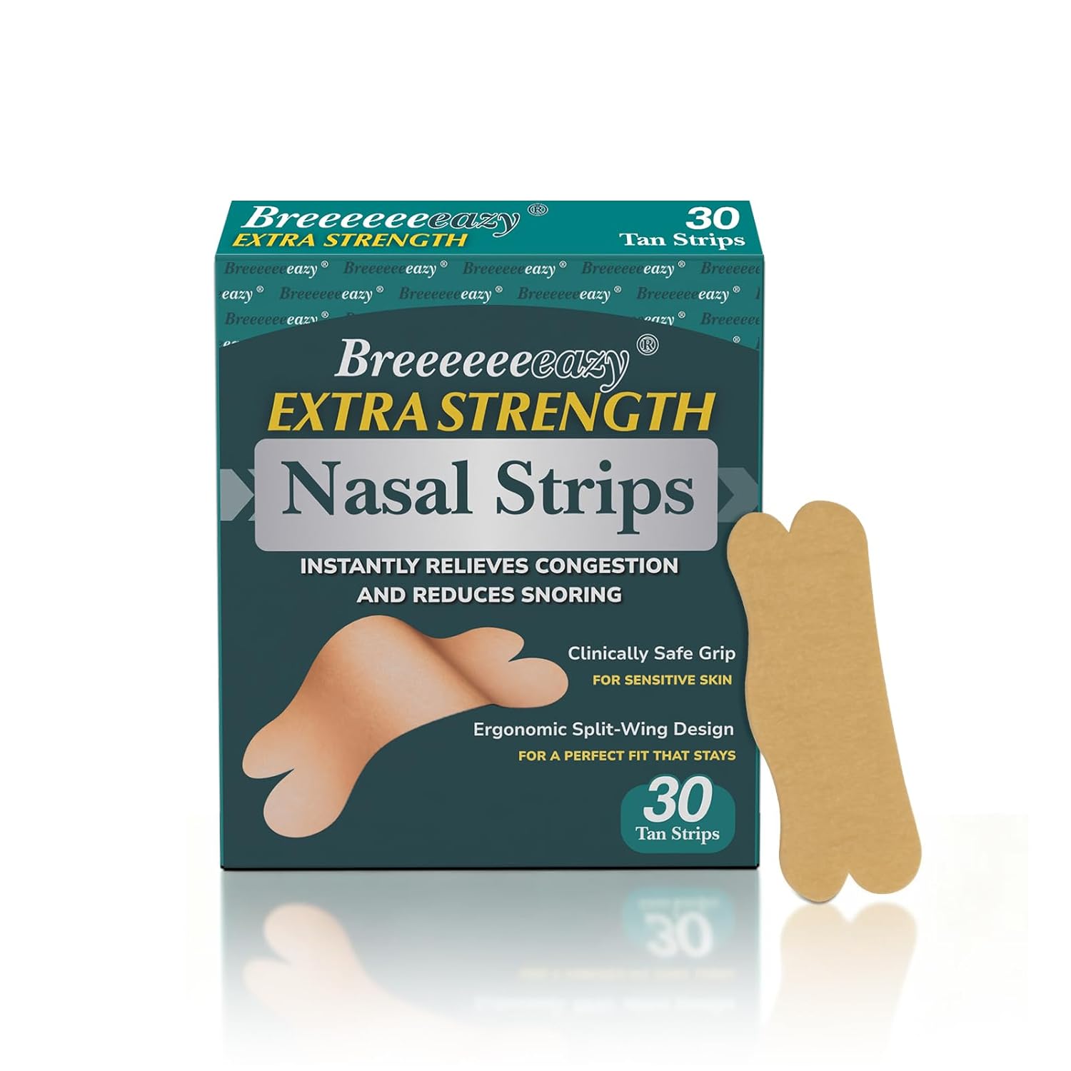 Upgraded Anti-Slip Nasal Strips for Breathing-Extra Strength Ergonomic Nose Strips Nasal Strips for Snoring Nose Strips for Better