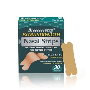 Upgraded Anti-Slip Nasal Strips for Breathing-Extra Strength Ergonomic Nose Strips Nasal Strips for Snoring Nose Strips for Better