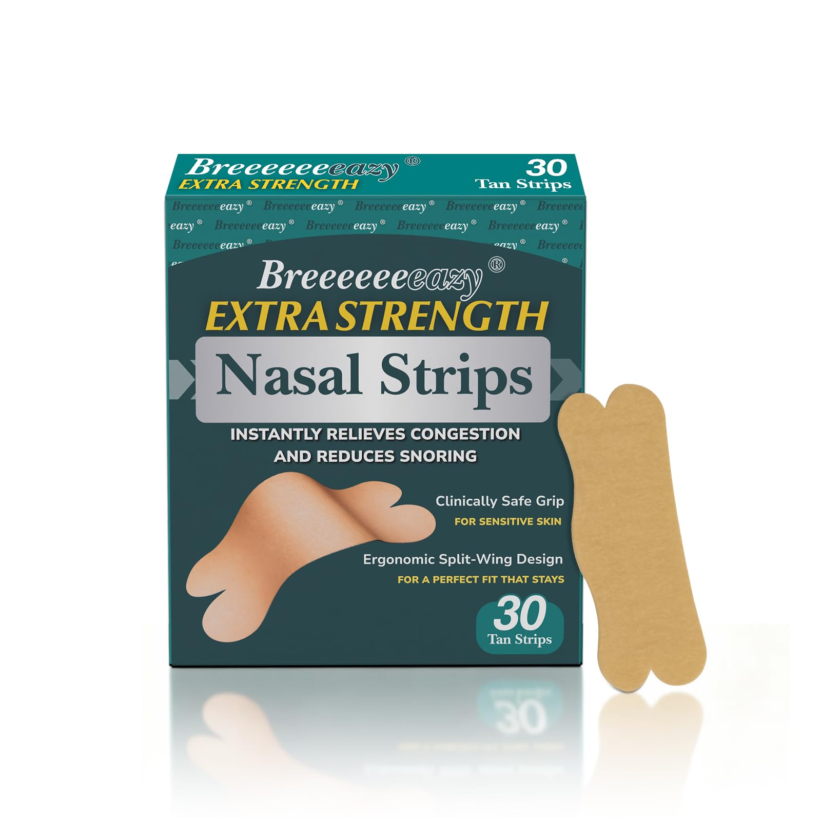 Upgraded Anti-Slip Nasal Strips for Breathing-Extra Strength Ergonomic Nose Strips Nasal Strips for Snoring Nose Strips for Better