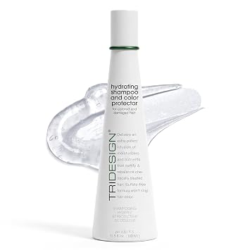 TRIDESIGN Hydrating Shampoo and Color Protector for Damage Hair - 10.5 oz | Sulfate and paraben free concentrated cleanser softly purifies strands while protecting your daily vibrant shine