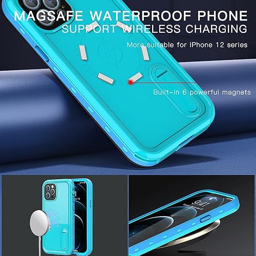 Miniatura 4 de Zimu Joy Funda impermeable para iPhone 13, IP68, a prueba de polvo, a prueba de golpes, con protector de pantalla integrado (no para iPhone 13 Pro),