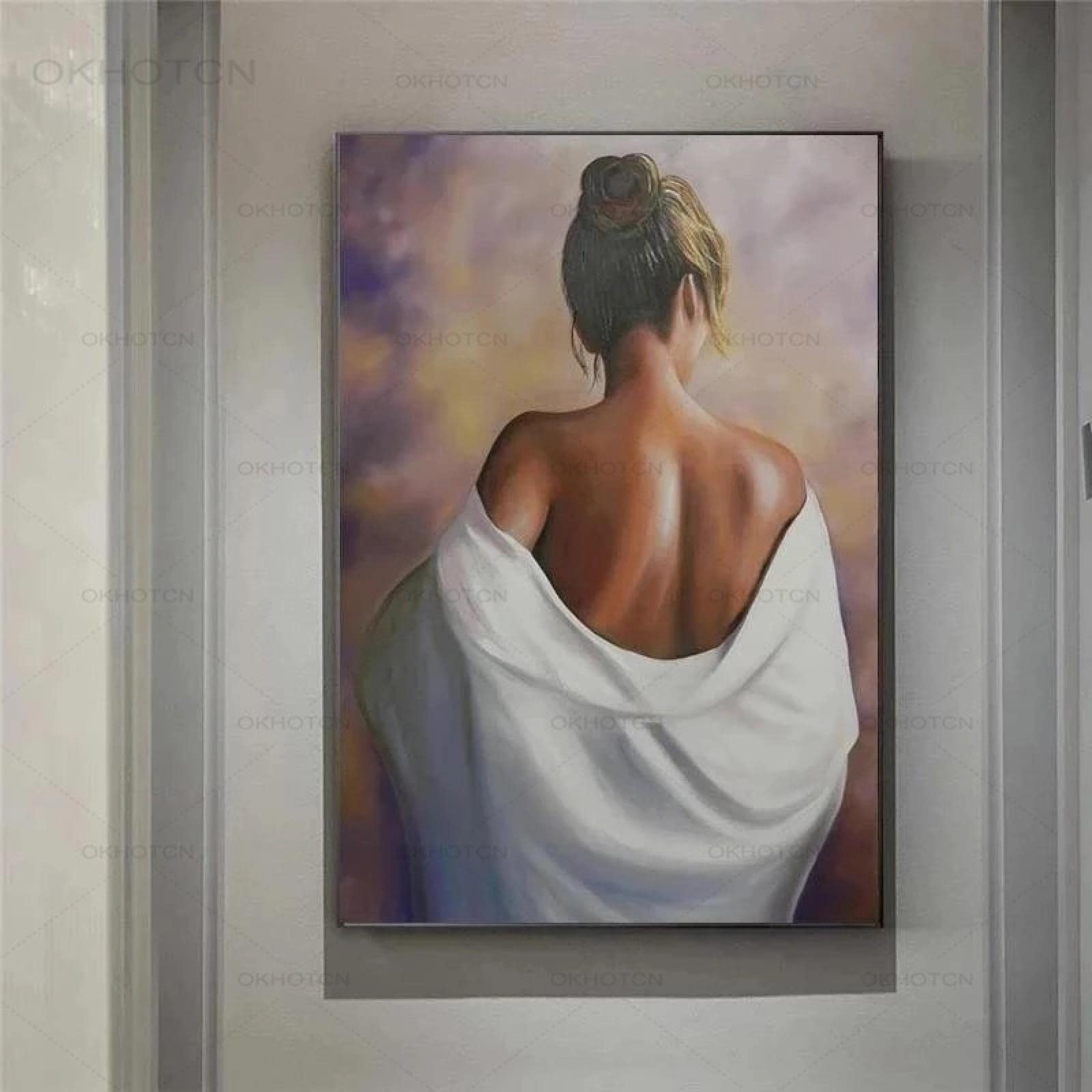 Amazon.co.jp: セクシーな女性の背中のキャンバスの絵画抽象的な女性の