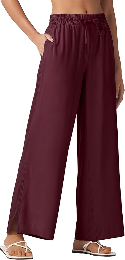 Willit Women's Wide Leg Pants Swim Beach Pants UPF 50+ Lightweight Travel Quick Dry Sun Protective 29" 31"