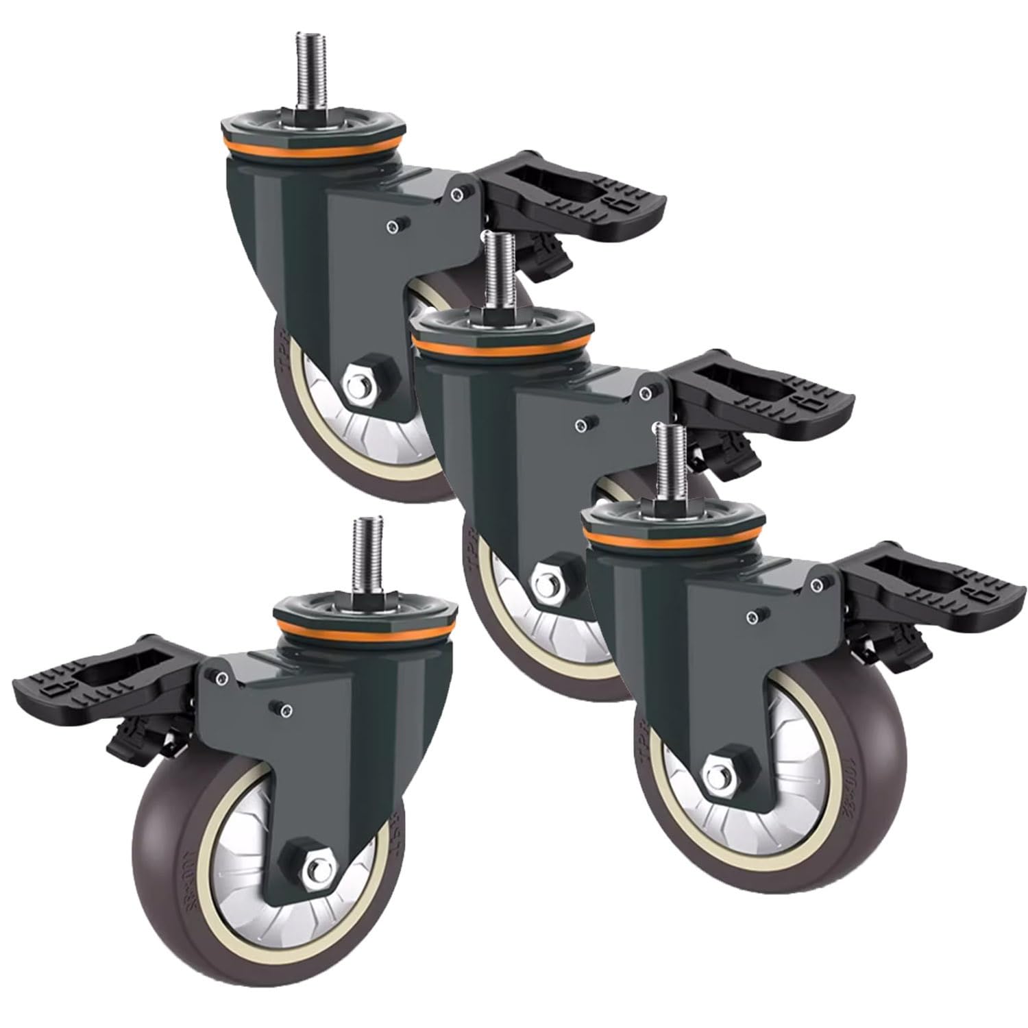 Roulettes pivotantes robustes M14 anti-rayures pour protéger les parquets délicats