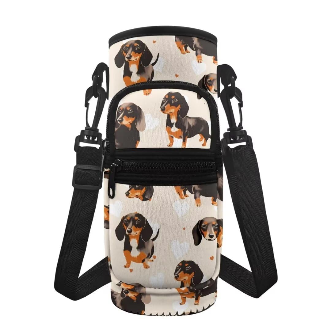 Jeiento Funda protectora para botella de agua con diseño de perro salchicha para mujeres y hombres, para viajes, deportes, ciclismo, correr, camping, excursiones