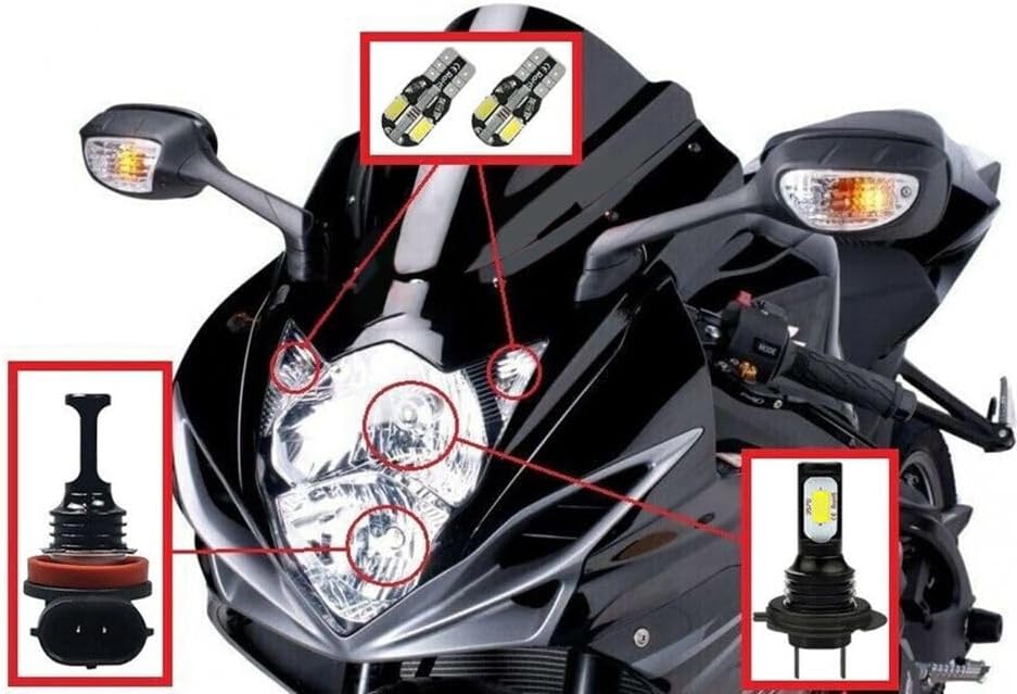 Fit for Suzuki 2011-2020 GSXR 6000K LED Headlight Bulbs High Low Beam Kit Cool White