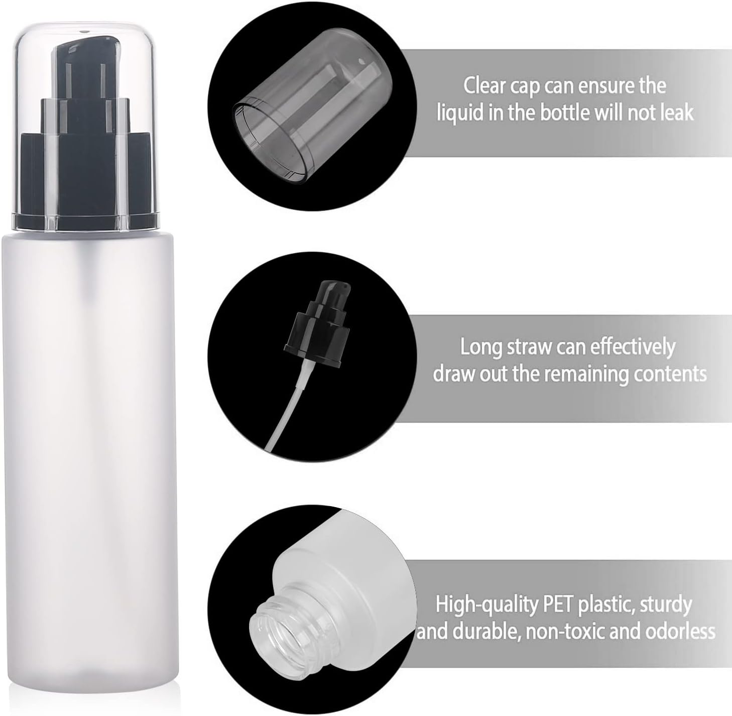 SOOKDEO Mini Dispenser Portable Free Refillable Bottle with Pump & Lid for Travel Shampoo Conditioner Shower Soap Work Hand Dish Soap Lotion Makeup Essential Oil, 10 Pack, 3oz, 100ml (Cream White)