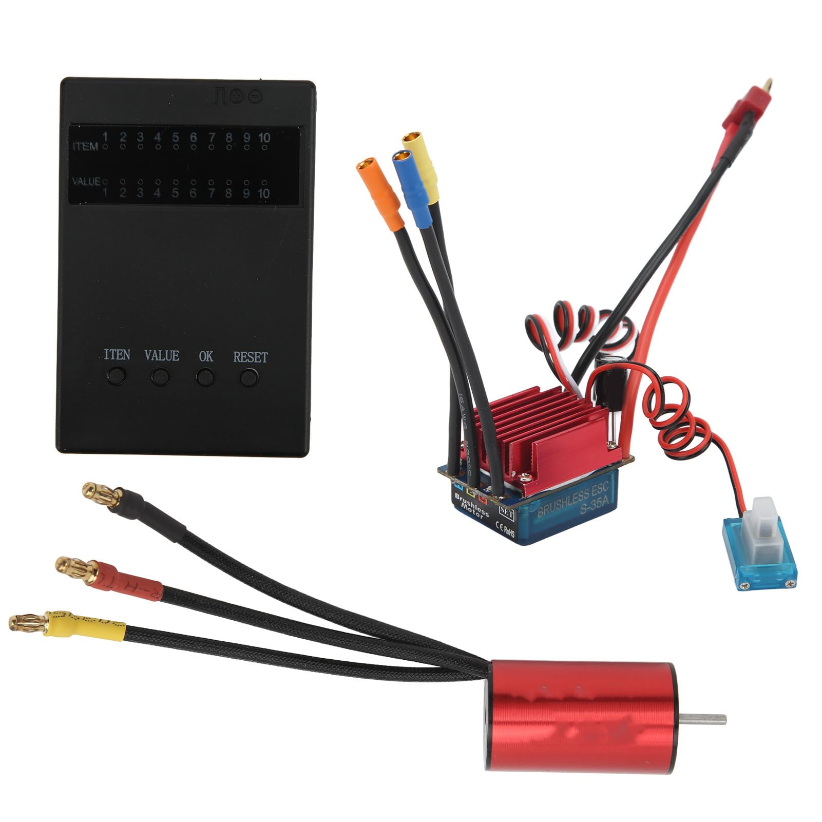 RC Brushless Motor ESC Combo, Multi-Protection RC Brushless Motor Kit, 1/16 RC con Tarjeta de Programación