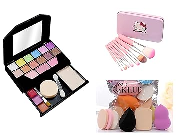 TYAGEN-II 6171 Color Icon Makeup Kit For Girls + 7 Pcs Makeup Brush Set + ProTya Beauty Blender Puff