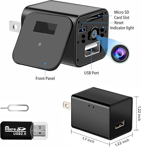 Miniatura 4 de Cargador USB WiFi de cámara inteligente, cargador de cámara, cámara de niñera, detección de movimiento, cámara de seguridad inalámbrica para