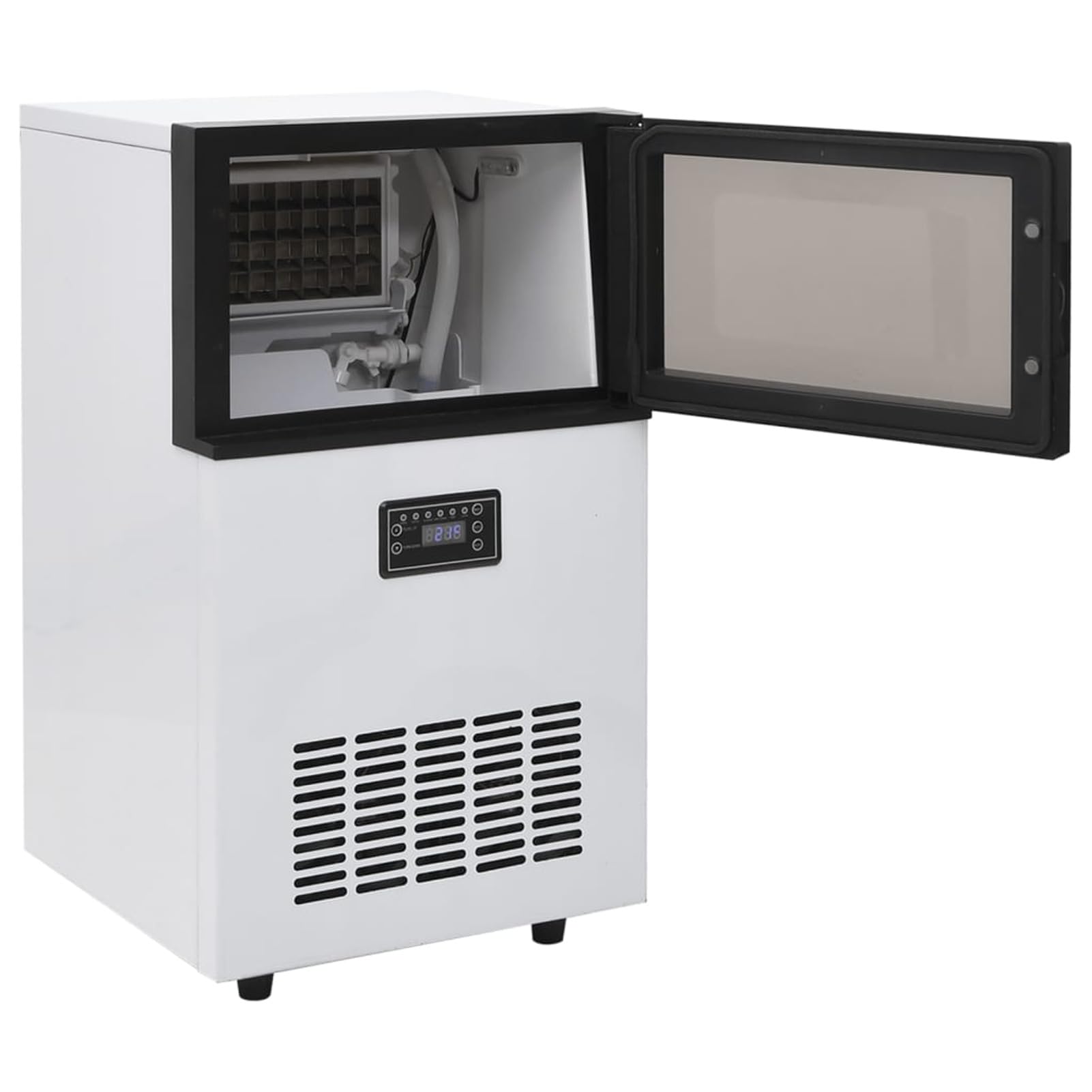 LAPOOH Macchina per Il Ghiaccio 420W 45 kg/24 h Nero Elettrodomestico Cubetti