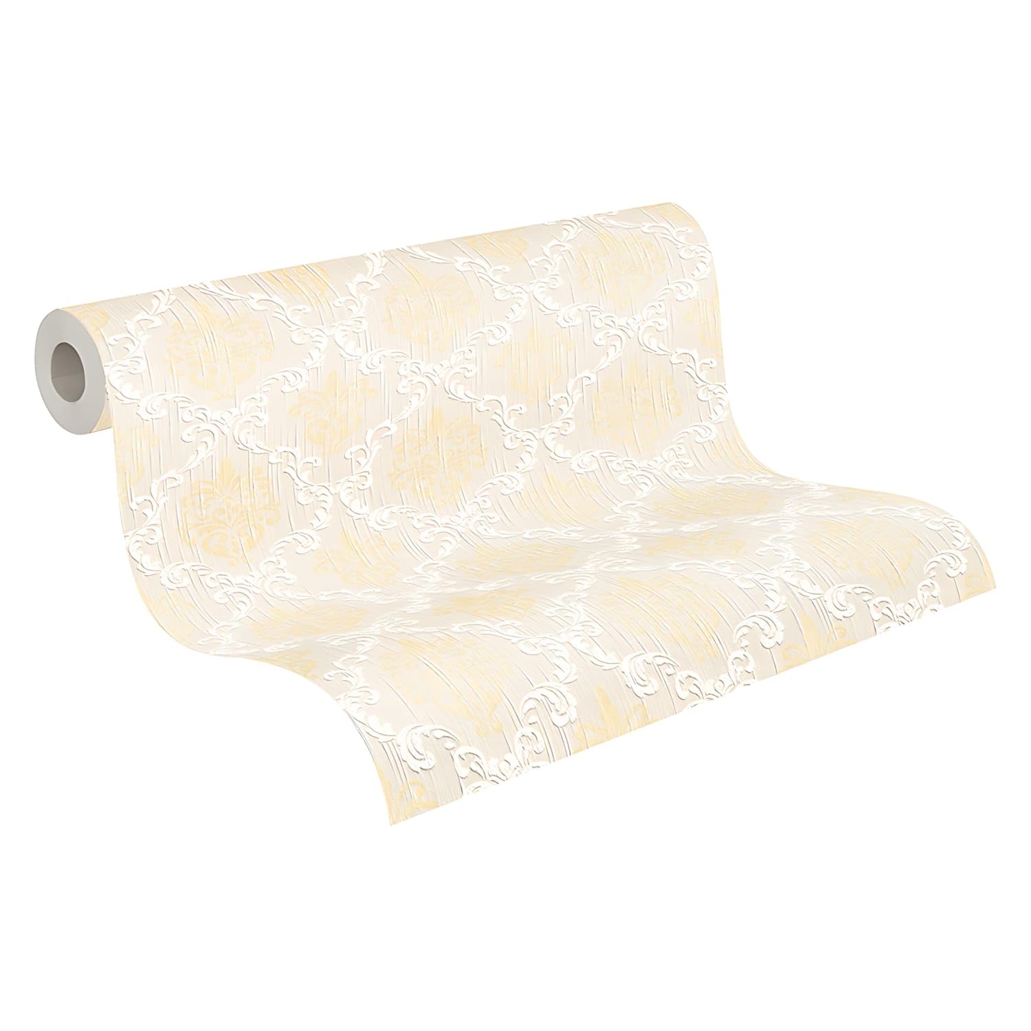 Profhome Barock Tapete 956297-GU Textiltapete creme gold beige 0,53 m x 10,05 m / 5,33 m2
