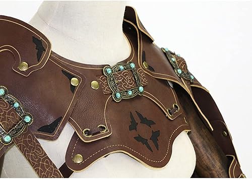 Miniatura 2 de WORUETE Armadura steampunk medieval, chaleco de capa vintage, guerrero vikingo, armadura de pecho para el hombro, para actuaciones en escenario