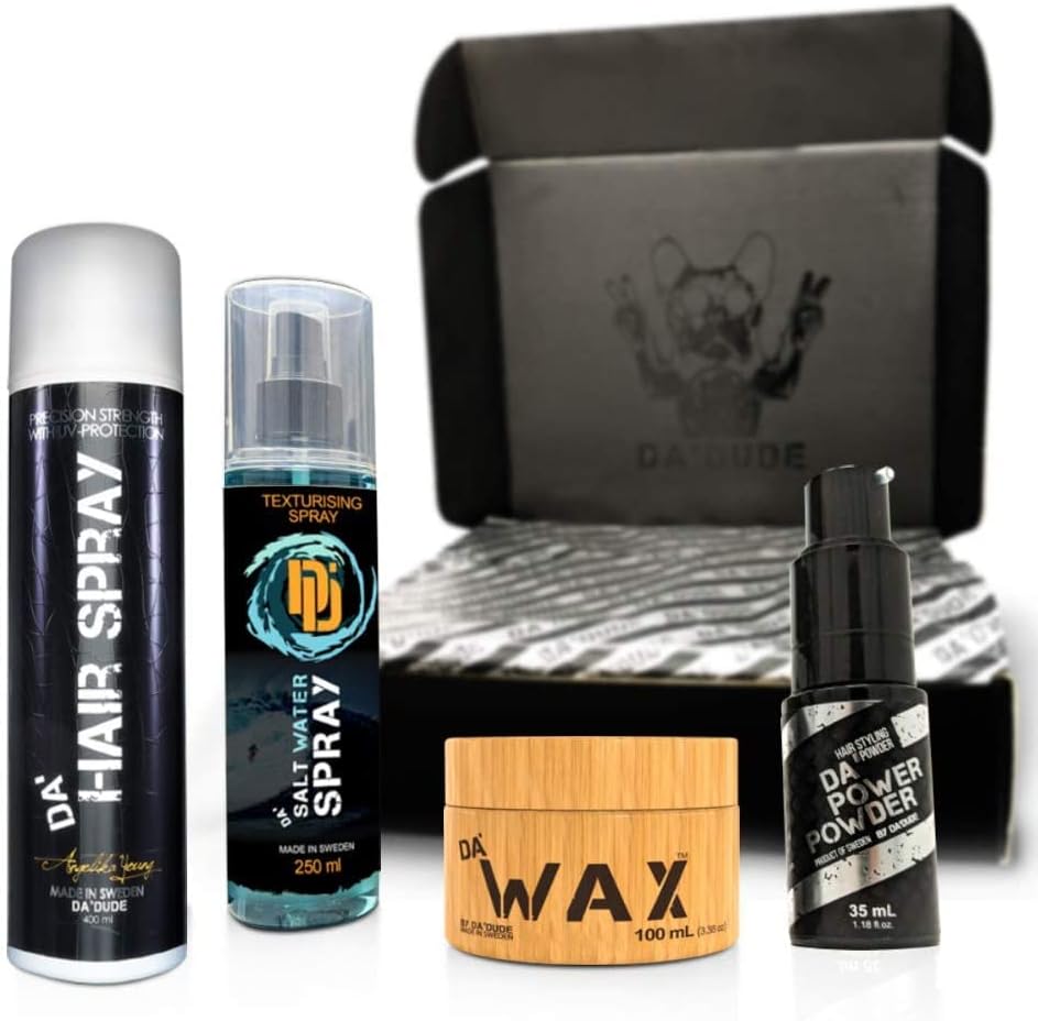 Da'Dude - Ultimate Hair Styling Bundle Da'Wax + Da'Salt Water Spray + Da'Hair Spray