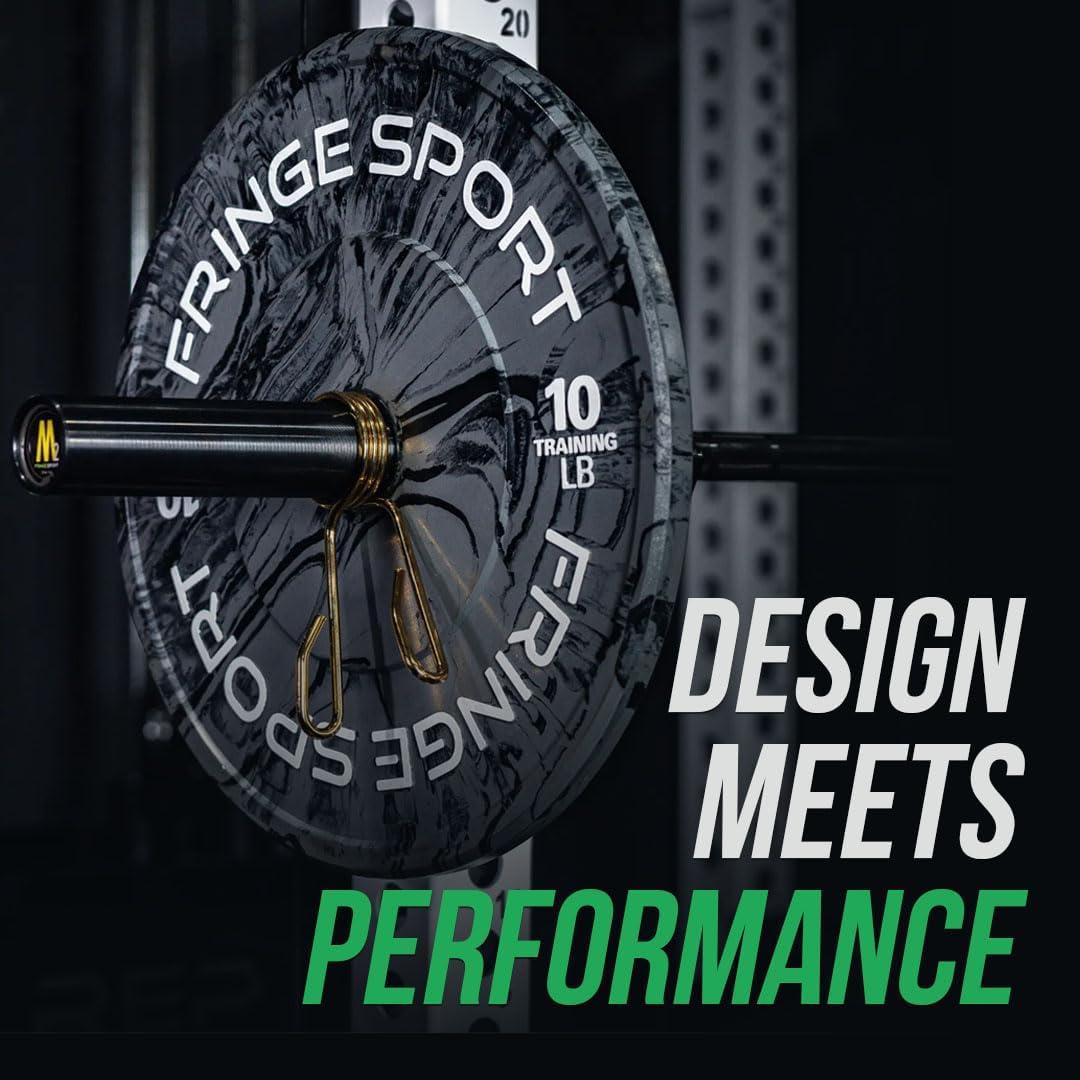 FringeSport Savage Bumper Plates Set and Pairs - Olympic Weight Plate - Rubber Weight Plates with Steel Insert Strength Training Plate (10lb - 460lb)