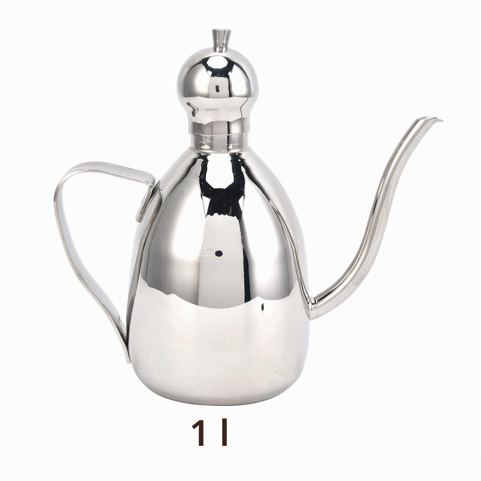 Bottiglia di Olio in Acciaio Inossidabile 250ml/500ml/1000ml Dispenser di Salsa di Aceto di Olio D'oliva Contenitore Bocca Lunga Teiera Bollitore per Condimento Filtraggio Residui di Olio Can(1000ml)