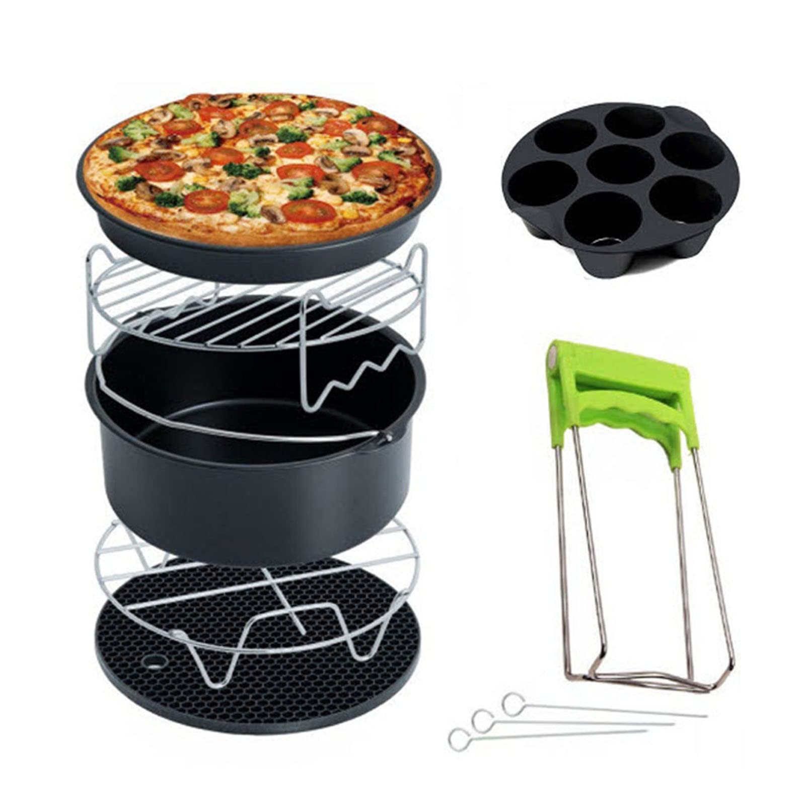 Moule friteuse à air 8 pouces kit de cuisson complet pour grille airfryer