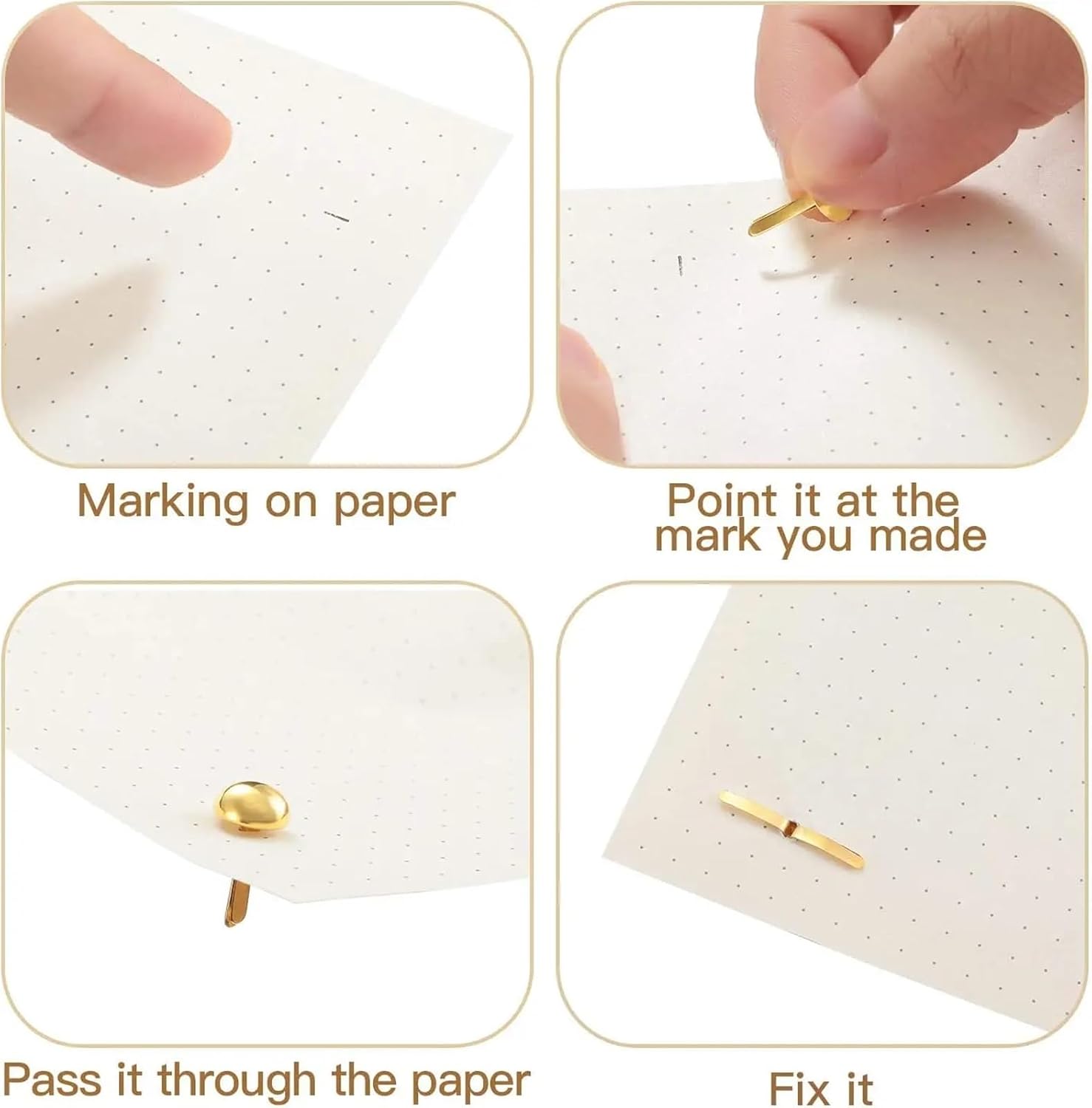 Paper Fasteners 1000 Pcs Brads for Paper Crafts Metal Round Brass Fasteners for Craft Art Crafting School DIY Supplies