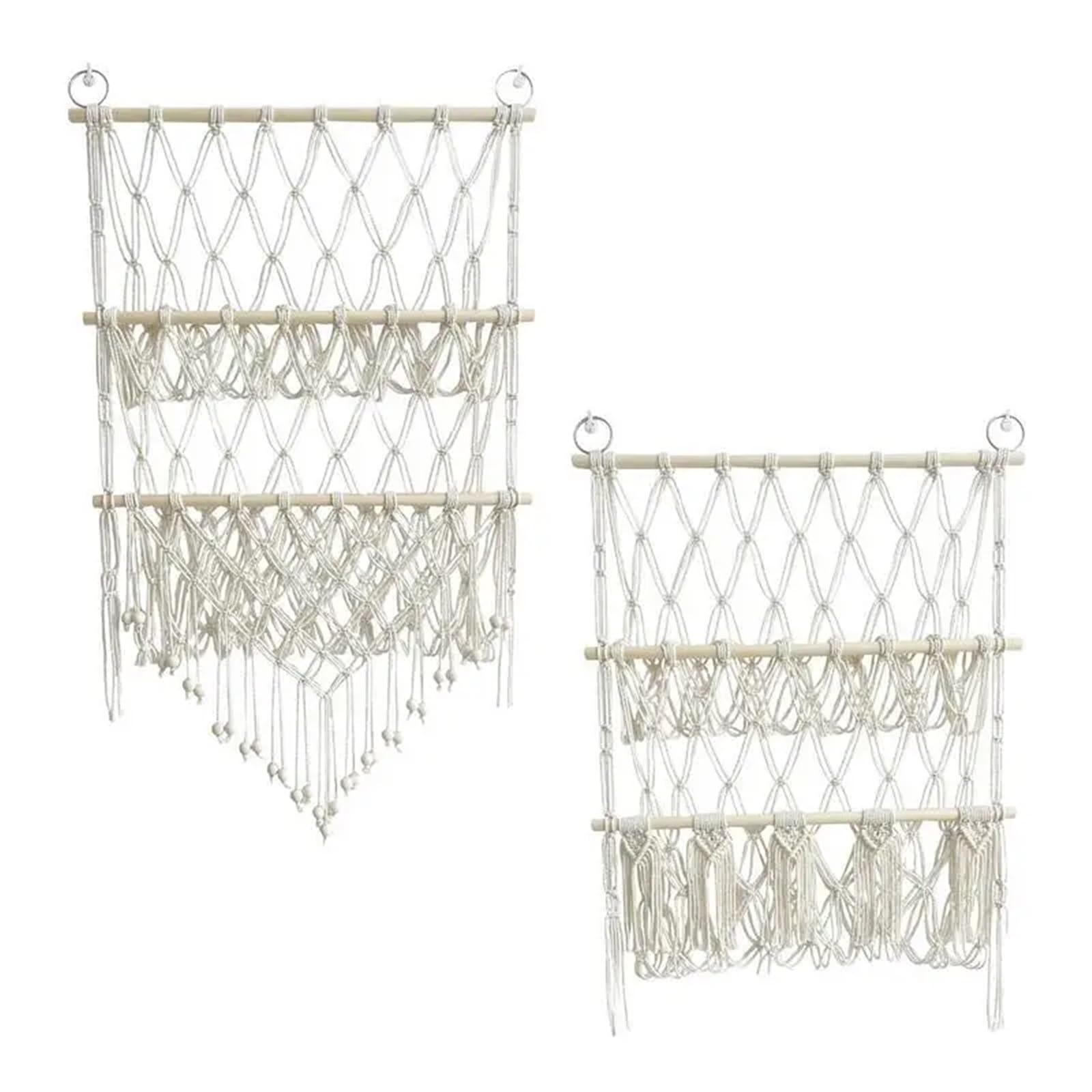 FonHNDG Decoración del hogar Tapiz geométrico tejido de macramé for colgar en la pared, arte for habitación apartamento Para decorar paredes(Style1)