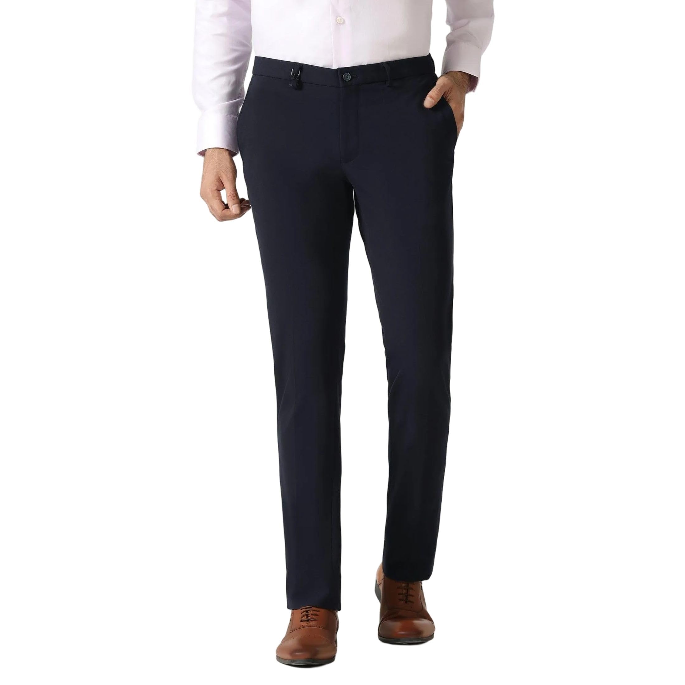 blackberrys Men's Skinny fit Solid Formal Trousers-picture-15