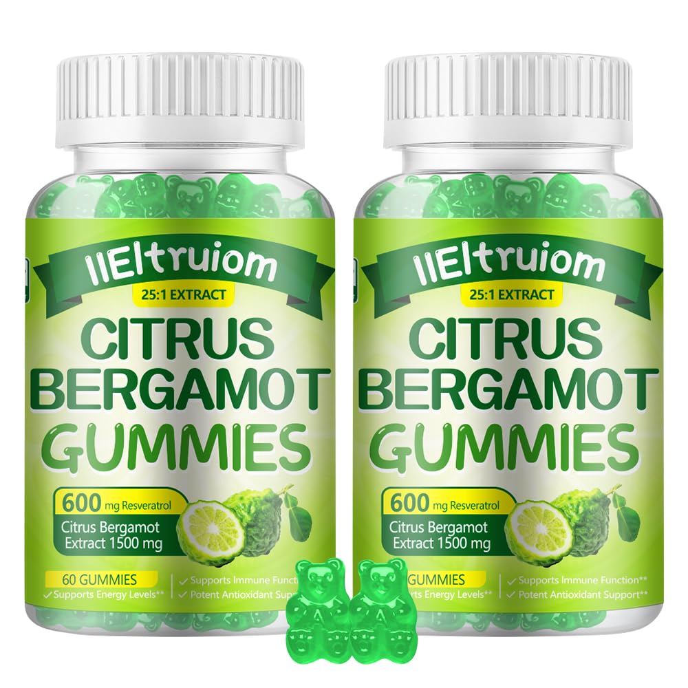 Citrus Bergamot 1500mg Gummies, Cholesterol Gummies w/Resveratrol & Niacin 2
