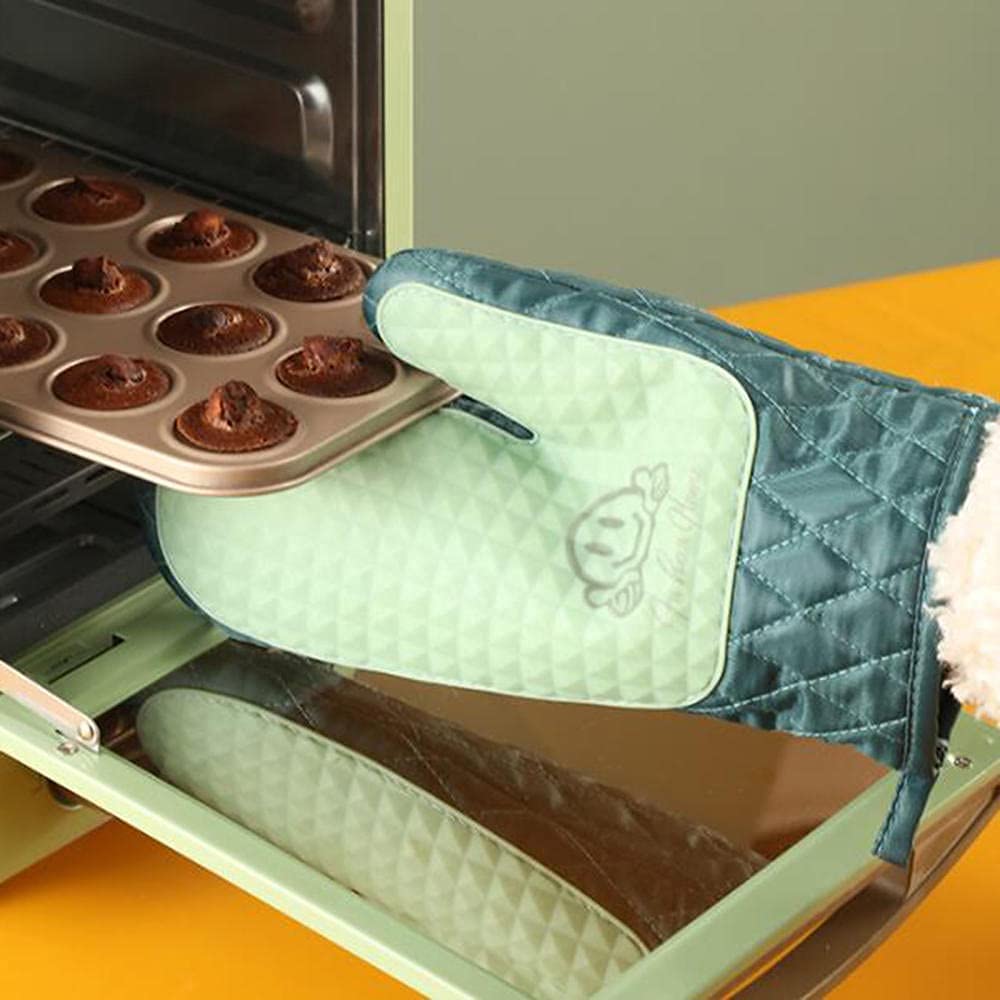 Une Paire De Gants en Coton pour Four À Micro-Ondes Et avec Protection Épaissie Antidérapante Anti-Brûlure Haute Température Les Mains