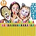 Produktbild Hossom Gesichtsfarbe face Paint, Gesicht Malen Buntstifte für Kinder, 36 Farben Kinderschminke Set mit 48 Tattoo Schablonen für Kinder, Ideal für Easter, Halloween Cosplay Partys